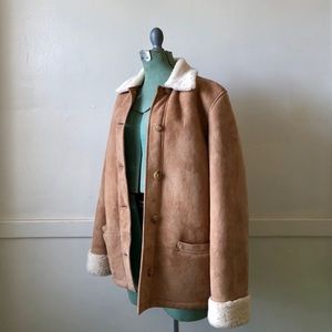 Lucky Brand Sherpa Lined Suede Jacket